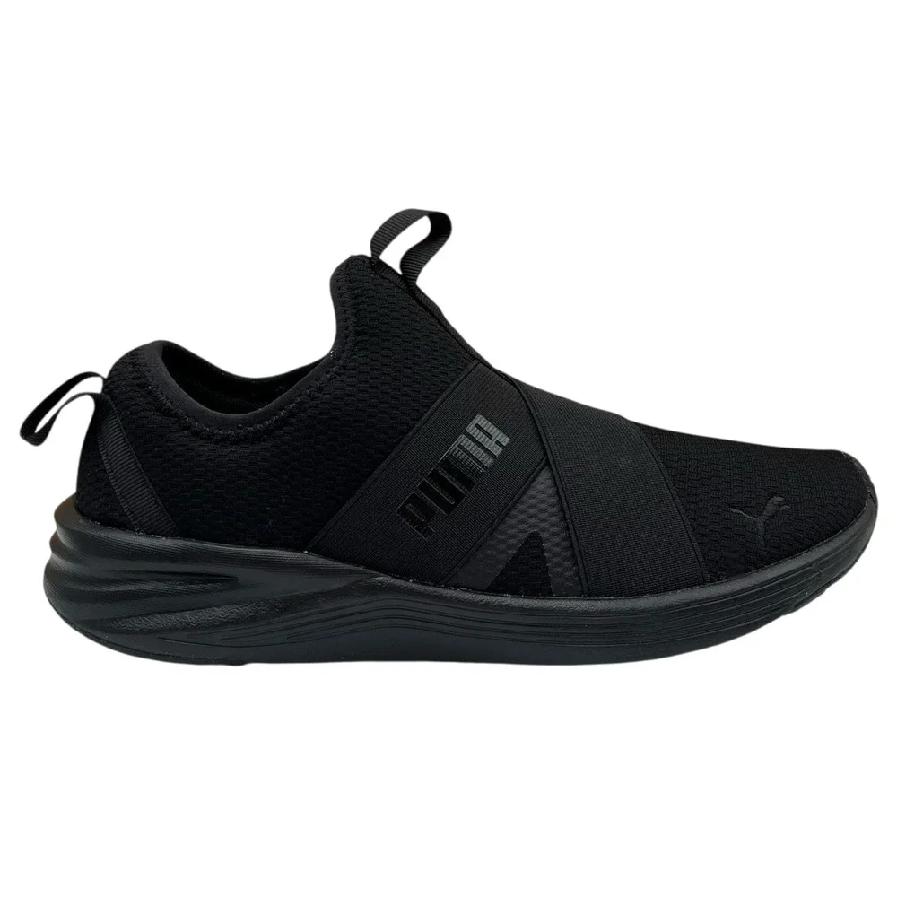 Puma Women's Better Foam Prowl Slip-on Knit Sneaker Size 7 Solid Black Stretch